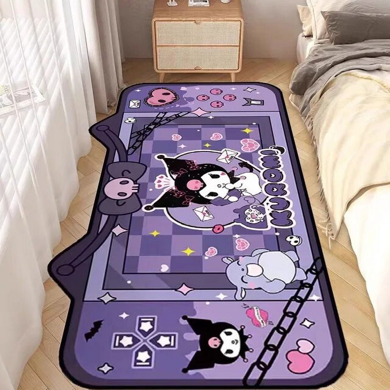 Anime Kuromi Peripheral Carpet Bedroom Living Room Full Bedside Blanket ...
