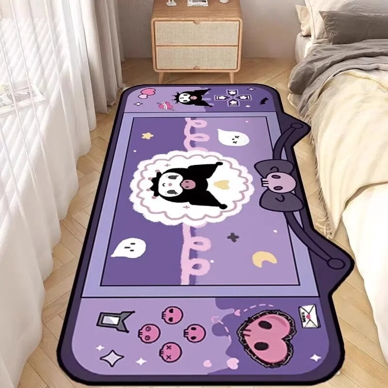 Anime Kuromi Peripheral Carpet Bedroom Living Room Full Bedside Blanket ...