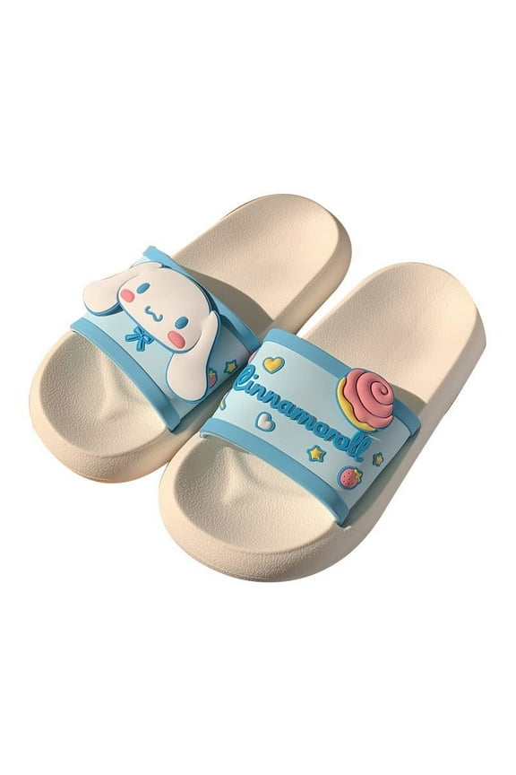 Anime Kuromi Slides for Women Girls Non-Slip Bathroom Shower Sandals Cartoon Print Rubber Slippers House Slides