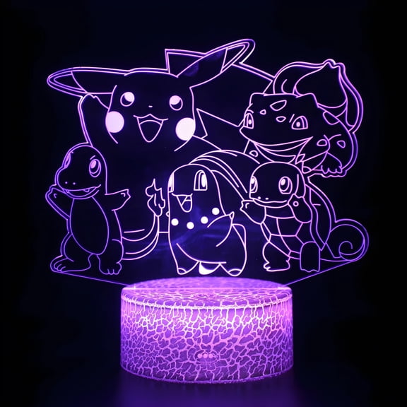 Anime LED Desk Lamp with 16 Color Changing Lights, Acrylic Display Lamp, Remote Control Mood Light, Modern Bedroom Decor, Gaming Room Decoration