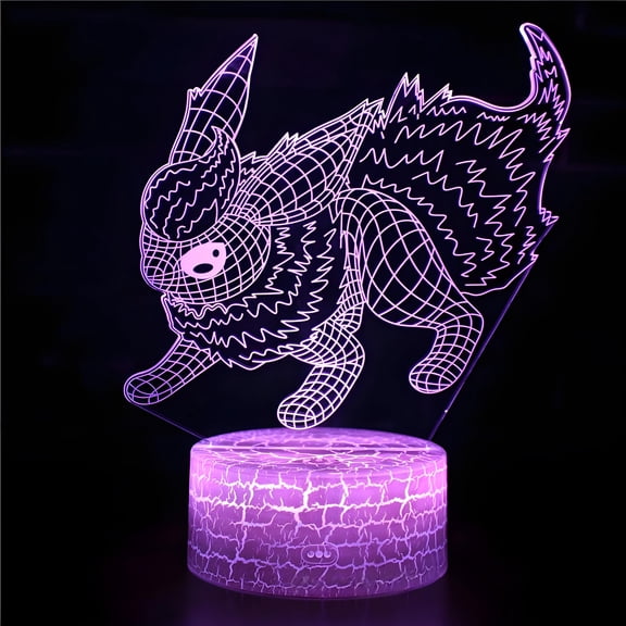 Anime LED Desk Lamp with 16 Color Changing Lights, Acrylic Display Lamp, Remote Control Mood Light, Modern Bedroom Decor, Gaming Room Decoration