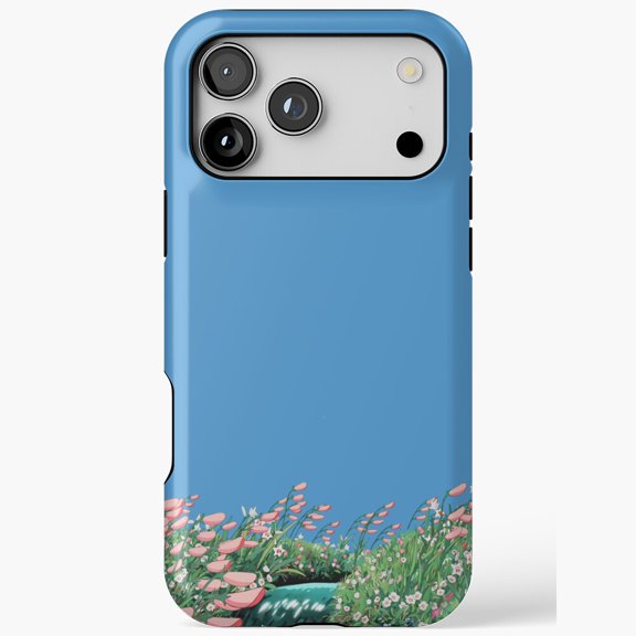 Anime Landscape Blue Sky Flowers Case iPhone 17 through 11 Pro Max