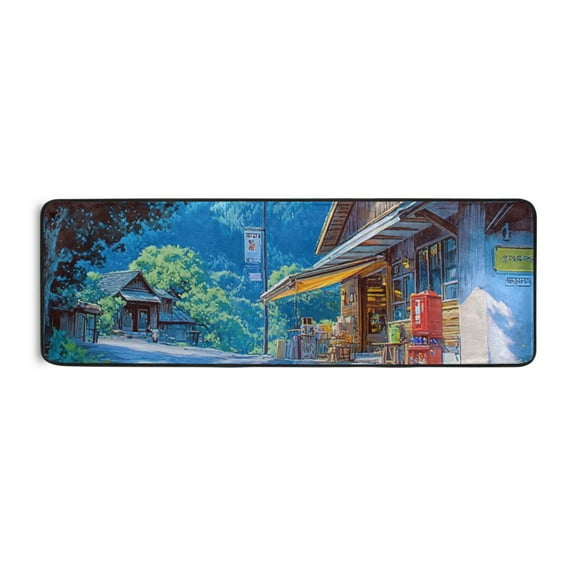 Anime Landscape Painting Runner Rug for Hallways Kitchen Non Slip 2'x 6' Washable Hall Carpet for Bedroom Entryway Laundry Room