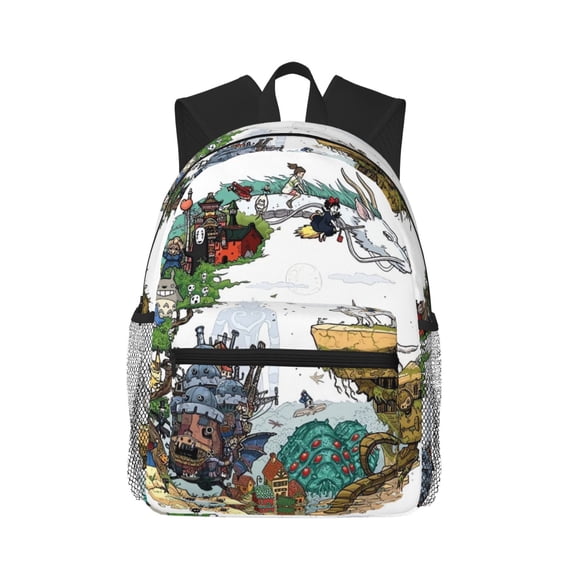 Anime Laptop Bag for Men and Women, Large Capacity Water Resistant Travel Backpack for Daily Use