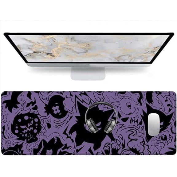 Anime Large Gaming Mouse Pad, 31.5x11.8 Inch, Keyboard Pad Computer Mat, Large Extended Computer Mouse Mat, Non-Slip Stitched Edge Office Laptop Computer Keyboard Mousepad Extended Desk Mat