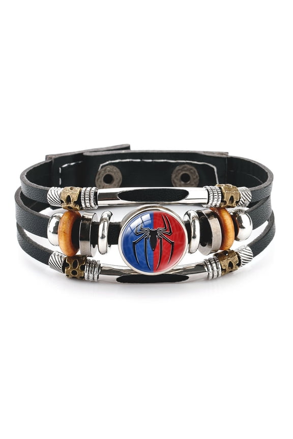 Anime Leather Bracelet Handmade Woven Anime Sign Wrap Bracelet Wristband for Women Men Jewelry Birthday Gift