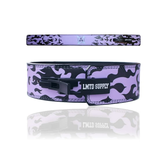 Crown Limited Supply Lever Belt, Purple Design B, 10mm Powerlifting Belt, Unisex Gym Accessories, Medium