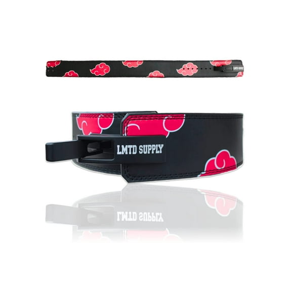 Crown Limited Supply Lever Belt, Red Cloud Design B, Heavy Duty Powerlifting Belt, 10mm Thickness
