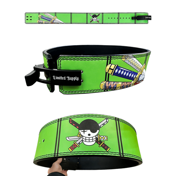 Anime Lever Belt - Weight Lifting Belt, Heavy Duty Powerlifting Belt, Gym Accessories For Men and Women Green Zorro L