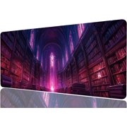 Anime Library Large Mouse Pad Purple Cosmic Fantasy Enchanted Library Mousepad XL Large Gaming Mouse Pad Laptop Keyboard Mat Desk Pad Office Computer Keyboard Laptop Home, 31.5x11.8 Inch