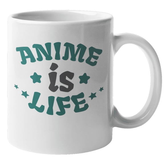 Anime Is Life. Novelty Coffee & Tea Mug For Illustrator, Cosplayer, Anime Lover, Binge-Watcher, Graphic Artist Or Designer, Manga Fans, Teens, Youth, Men & Women Who Love Japanese Animes (11oz)