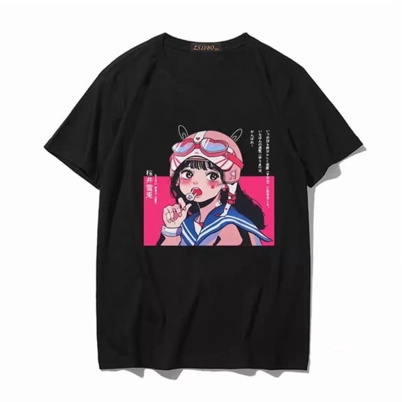 Anime Lolipop Girl Short Sleeve Unisex T Shirt Size S-5XL