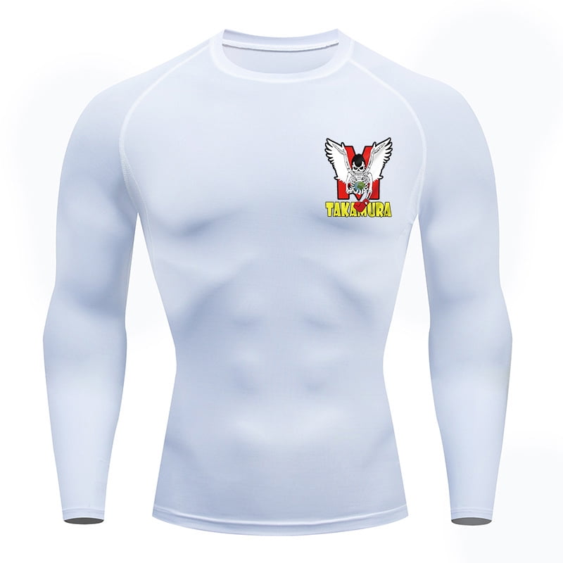 Anime Long Sleeve Compression Shirts for Men Gym Workout Rash Guard ...