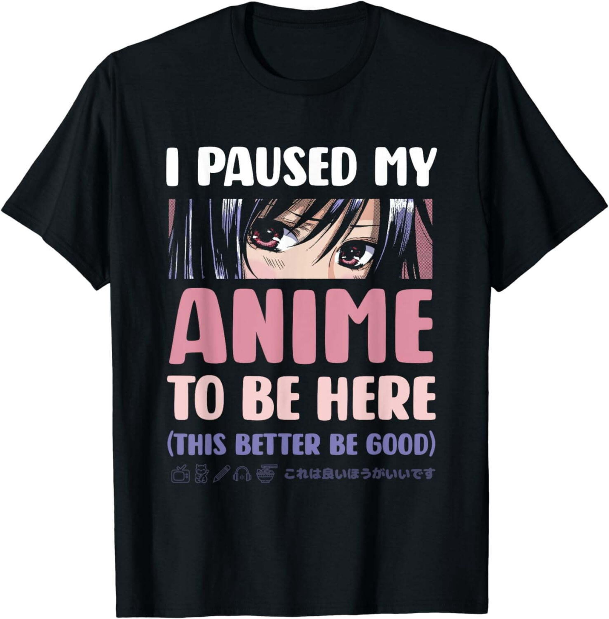 T-shirt Kawaii - Anime Cat Girl Qui Mange Des Ramen - Coton Confortable