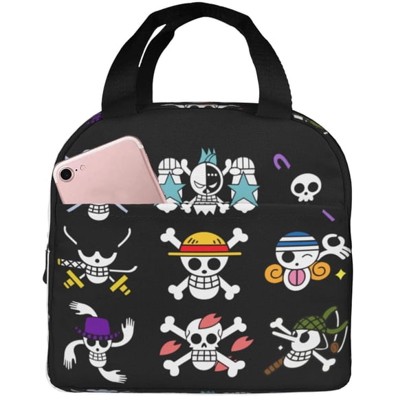 Anime Lunch Bag One Piece Insulated Lunch Box Leakproof Cooler Food Lunch Containers for Work Travel and Picnic