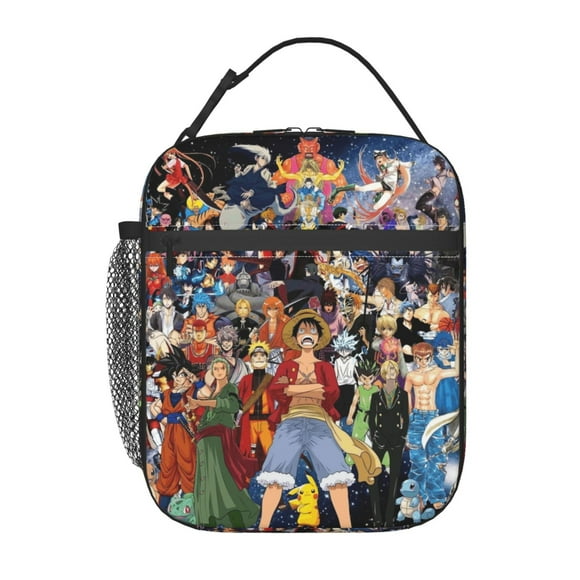 Anime Lunch Bag Reusable Lunch Box Leakproof Tote Lunch Bags with Pocket