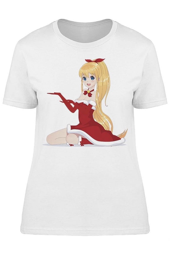 Anime Manga Blonde Girl T-Shirt Women -Image by Shutterstock, Female Large