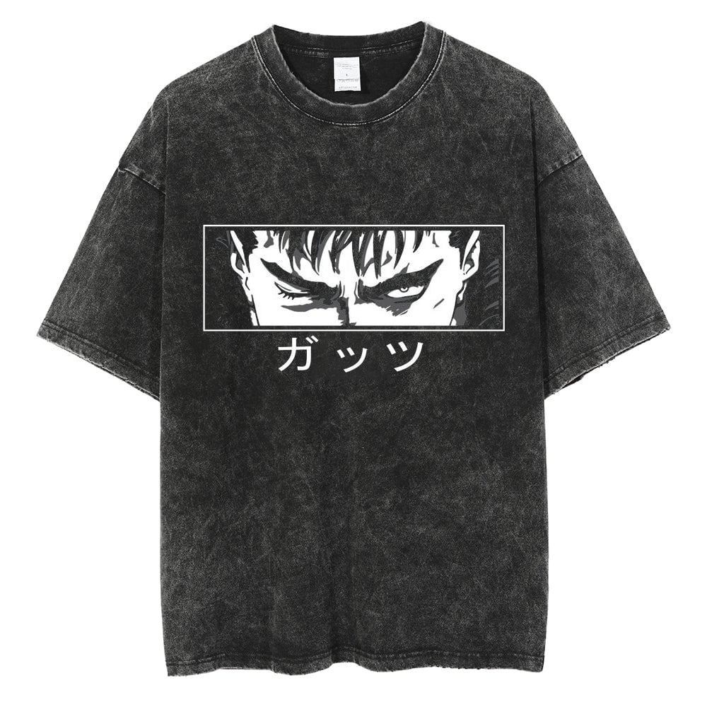 Men Vintage T-Shirt Hip Hop Streetwear Japanese Anime
