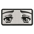 thumbnail image 1 of Anime Manga Kind Eyes Girl Applique Multi-Color Embroidered Hook & Loop Patch - 3 Inch Medium, 1 of 5
