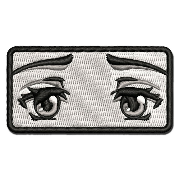 Anime Manga Kind Eyes Girl Applique Multi-Color Embroidered Hook & Loop Patch - 3 Inch Medium