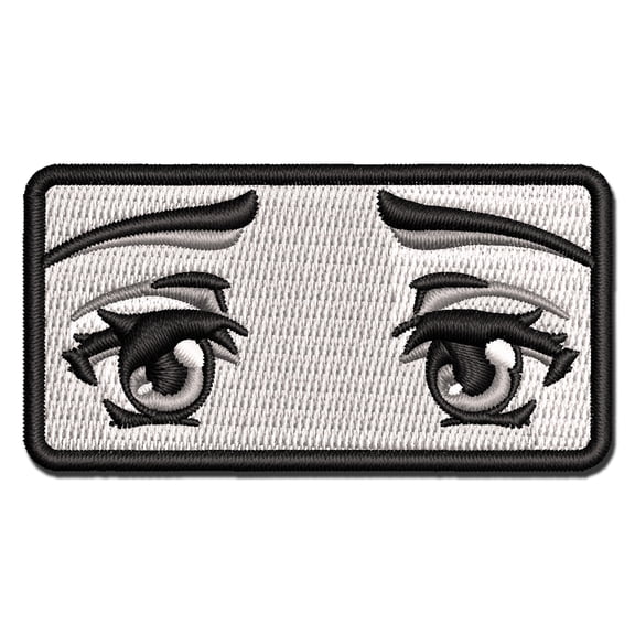 Anime Manga Kind Eyes Girl Applique Multi-Color Embroidered Iron-On Patch - 2.0 Inch Mini