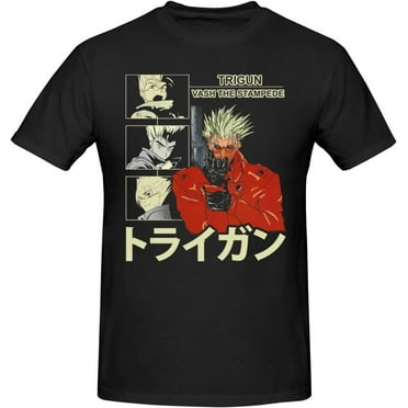 Anime Manga Trigun T Shirt Men's Summer Round Neckline Tops Cotton Casual Short Sleeve Tee