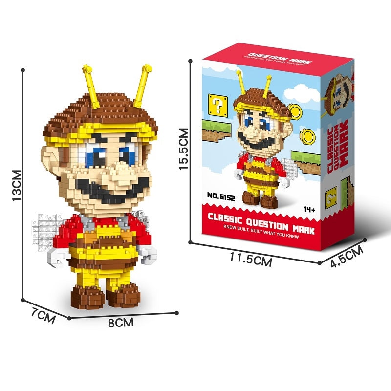 Anime Mario Building Blocks Figures Luigi Yoshi Cartoon Small Particles ...