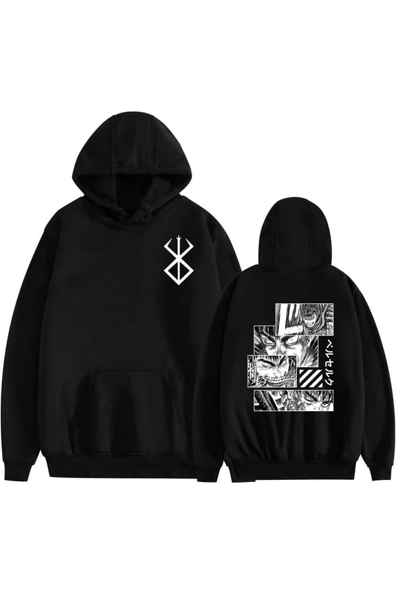 Anime Merch Berserk Hoodie 3D Japanese Cosplay Sweatshirts Pullover Hooded Sweater for Adult Men Women