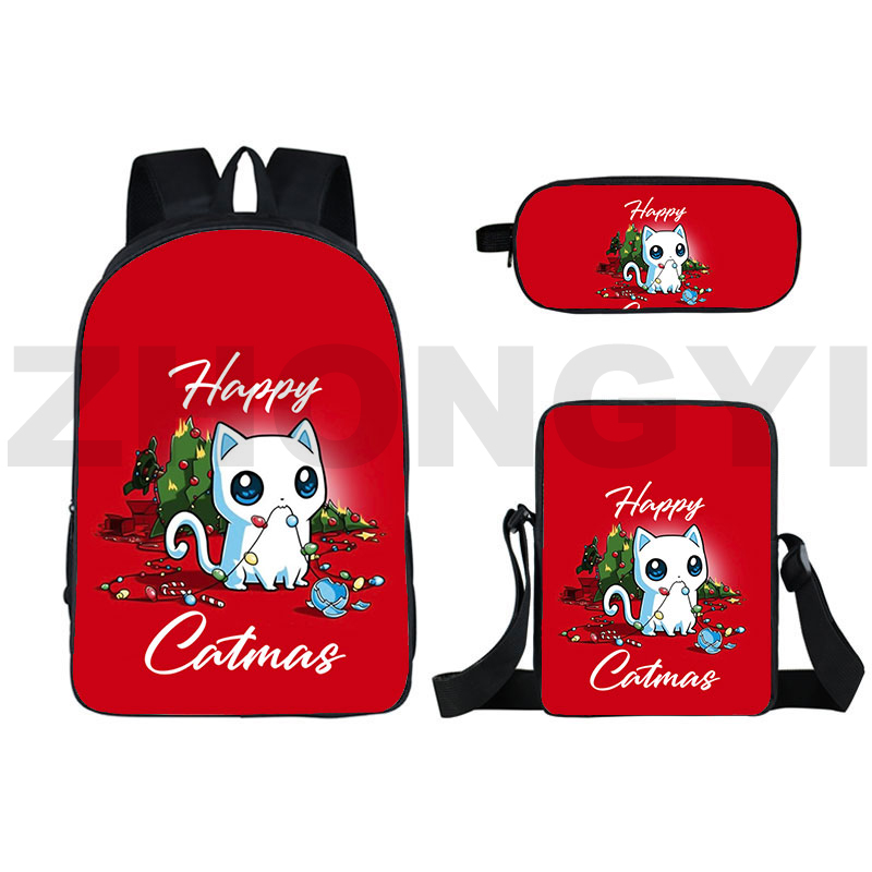 Anime Merry Christmas 3D Print Backpacks Cute Fashion Bag Santa Claus ...