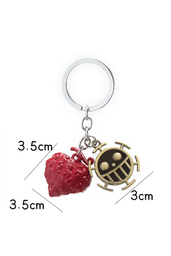 Metal Keychain Luffy Ace Law Devil Fruit Keyring Pendant Key Holder Car Chaveiro Charm Gifts
