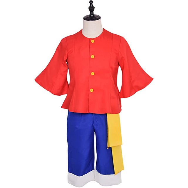 Anime Monkey D Luffy Red Outfit Cosplay Costume