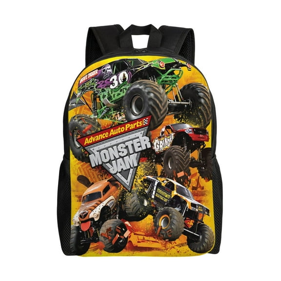 Anime Monster Truck Jam Backpacks Large Capacity Travel Backpack Book Bag Laptop Bag Lightweight School Unisex Casual Daypacks