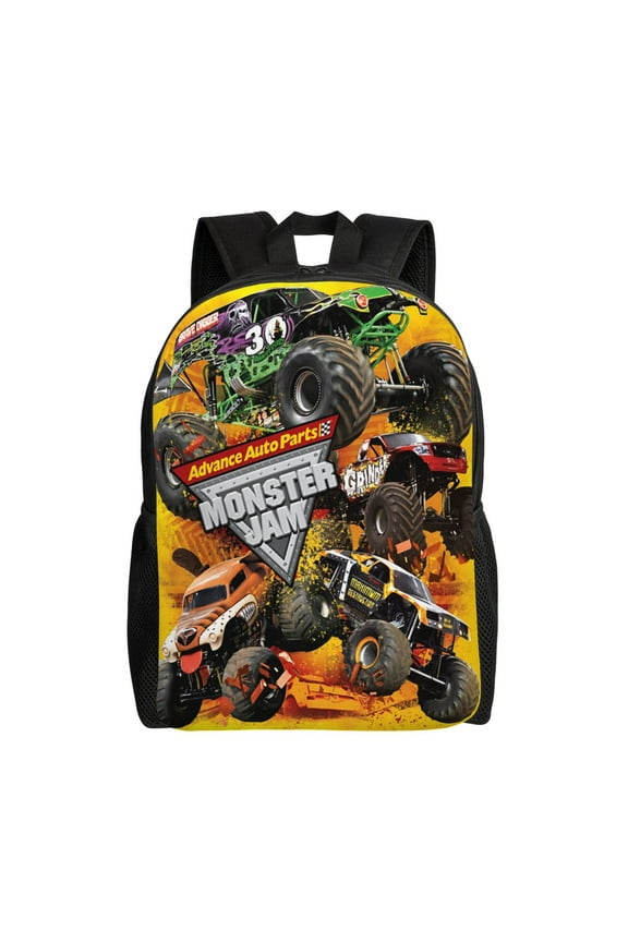 Anime Monster Truck Jam Backpacks Large Capacity Travel Backpack Book Bag Laptop Bag Lightweight School Unisex Casual Daypacks