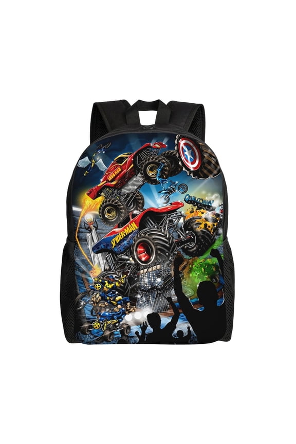 Monster Truck Jam Backpacks Large Capacity Travel Backpack Book Bag Laptop Bag Lightweight School Unisex Casual Daypacks