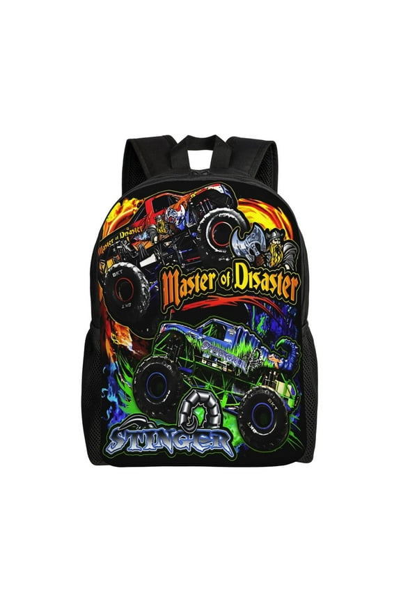 Anime Monster Truck Jam Backpacks Large Capacity Travel Backpack Book Bag Laptop Bag Lightweight School Unisex Casual Daypacks
