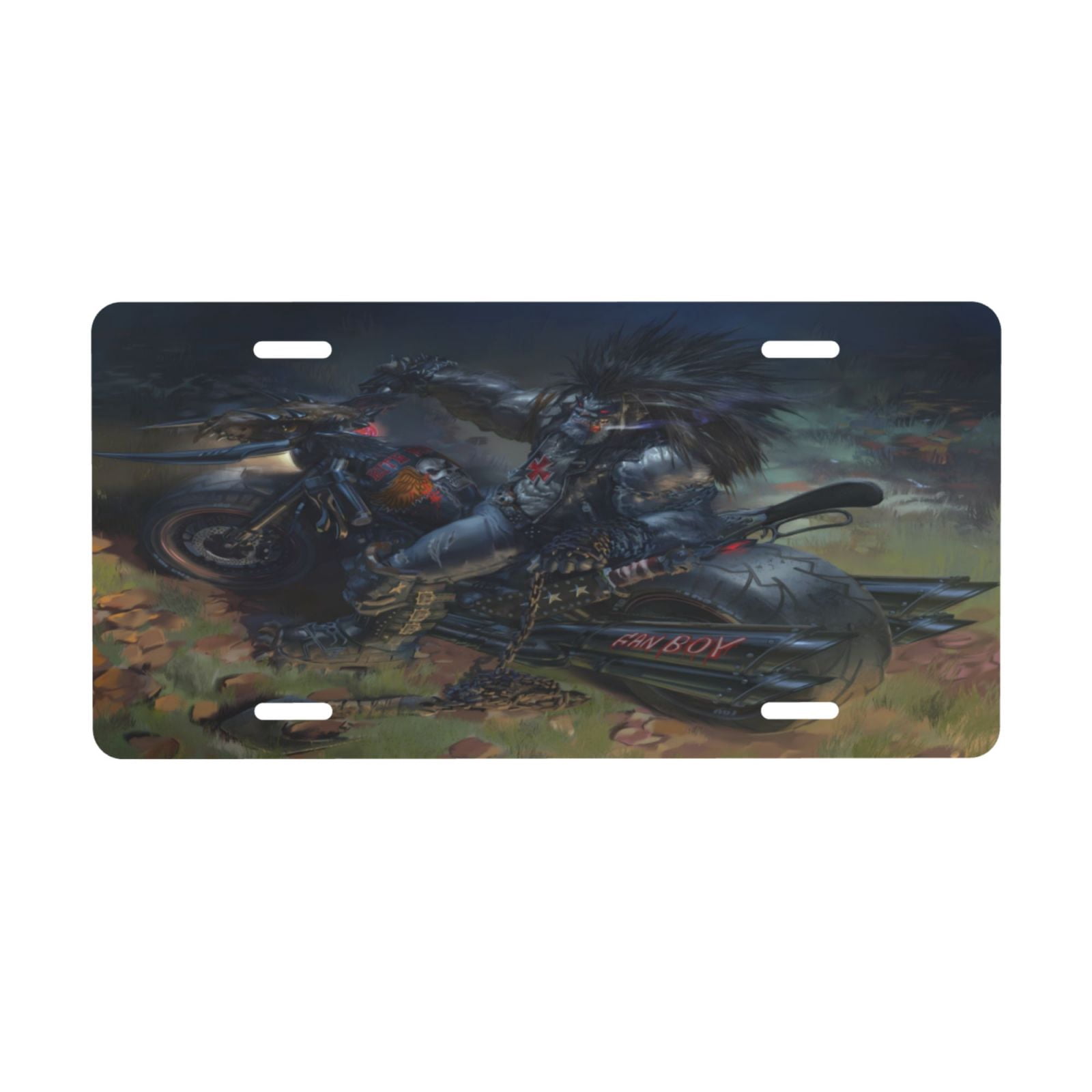 Anime Motorcycle Lion License Plate Front Metal Car Plate 6×12 Inch