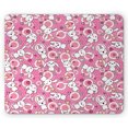 thumbnail image 1 of Anime Mouse Pad, Funny Kawaii Illustration with Rabbits Funky Animals Bunnies Kids Humor Print, Rectangle Non-Slip Rubber Mousepad, White Pink, by Ambesonne, 1 of 2