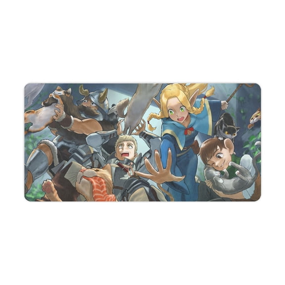 Anime Mouse Pad Extra Large 40.0 X 20.0 In,Delicious in Dungeon Mouse Pad PC Mouse Pads with Premium-Textured Mousepad with Non-Slip Base