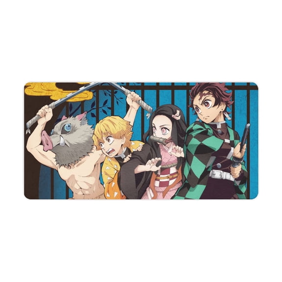Anime Mouse Pad Extra Large 40.0 X 20.0 In, Demon Slayer Mouse Pad PC Mouse Pads with Premium-Textured Mousepad with Non-Slip Base