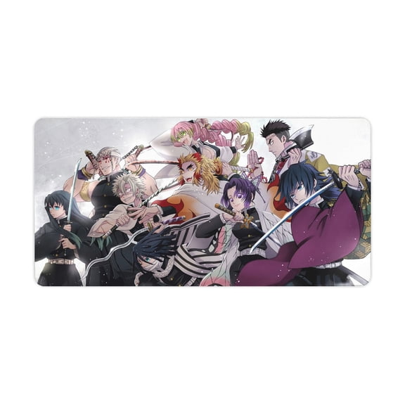 Anime Mouse Pad Extra Large 40.0 X 20.0 In, Demon Slayer Nine Hashira Mouse Pad PC Mouse Pads with Premium-Textured Mousepad with Non-Slip Base