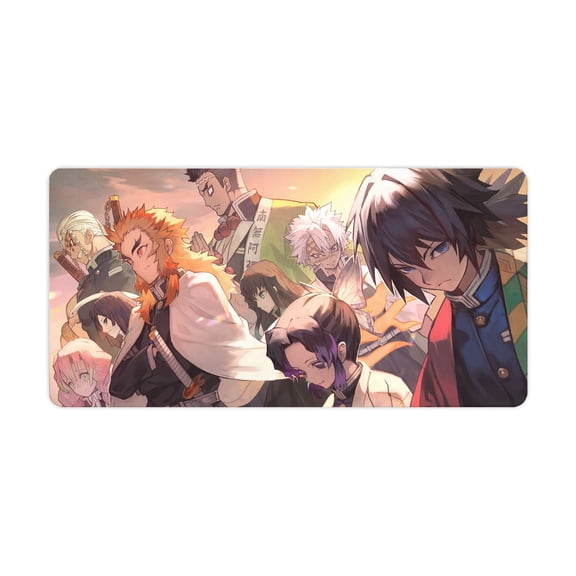 Anime Mouse Pad Extra Large 40.0 X 20.0 In, Demon Slayer Nine Hashira Mouse Pad PC Mouse Pads with Premium-Textured Mousepad with Non-Slip Base
