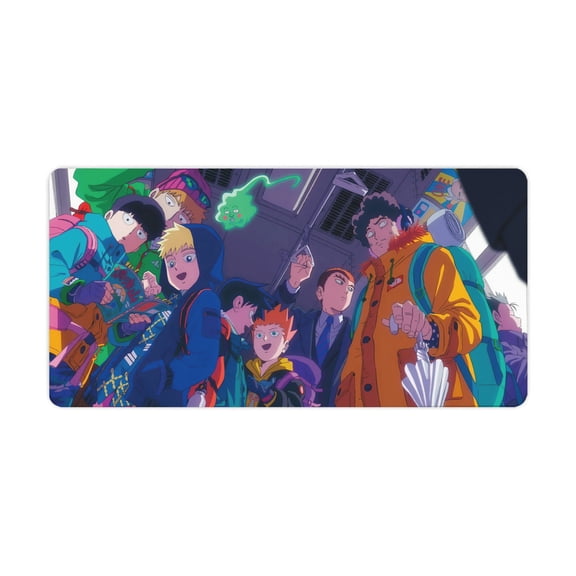 Anime Mouse Pad Extra Large 40.0 X 20.0 In,Mob Psycho 100 Mouse Pad PC Mouse Pads with Premium-Textured Mousepad with Non-Slip Base
