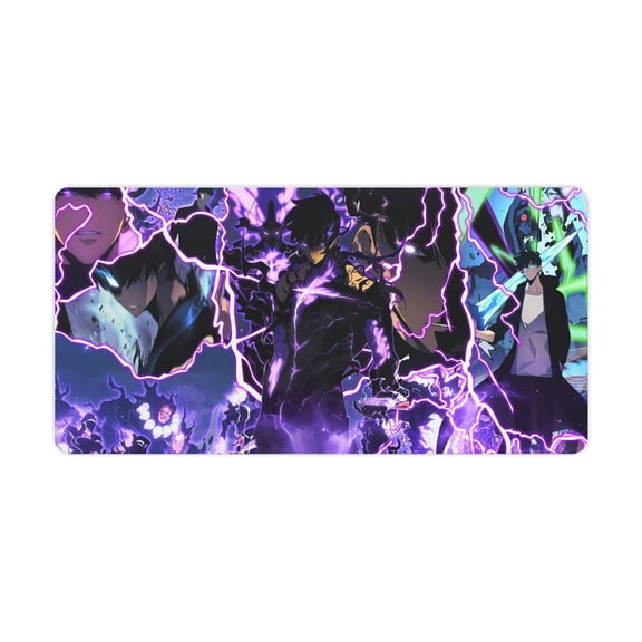 Anime Mouse Pad Extra Large 40.0 X 20.0 In Solo Leveling Anime Character Graphic PC Mouse Pads with Premium-Textured Mousepad with Non-Slip Rubber Base