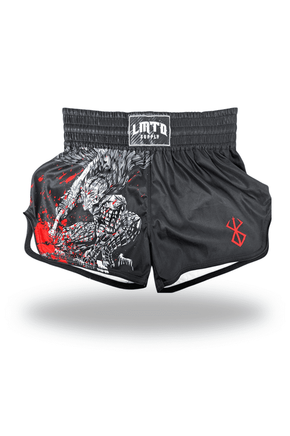 Anime Muay Thai Shorts Men Women - Black Berserker L