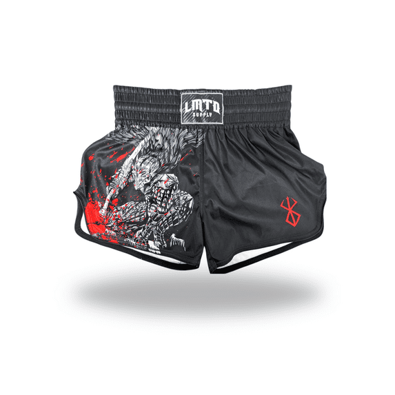 Anime Muay Thai Shorts Men Women - Black Berserker L