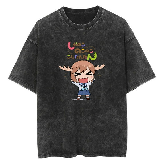 Anime My Deer Friend Nokotan Washed Vintage T-Shirt Merch Casual Short Sleeved T Shirt Unisex TShirt