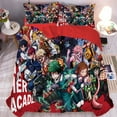 thumbnail image 1 of Anime My Hero Academia Bedding Bed Set Twin Full Queen King Size 1 Duvet Cover 2 Pillowcases Deku Bakugou Todoroki Action Figures, 1 of 5