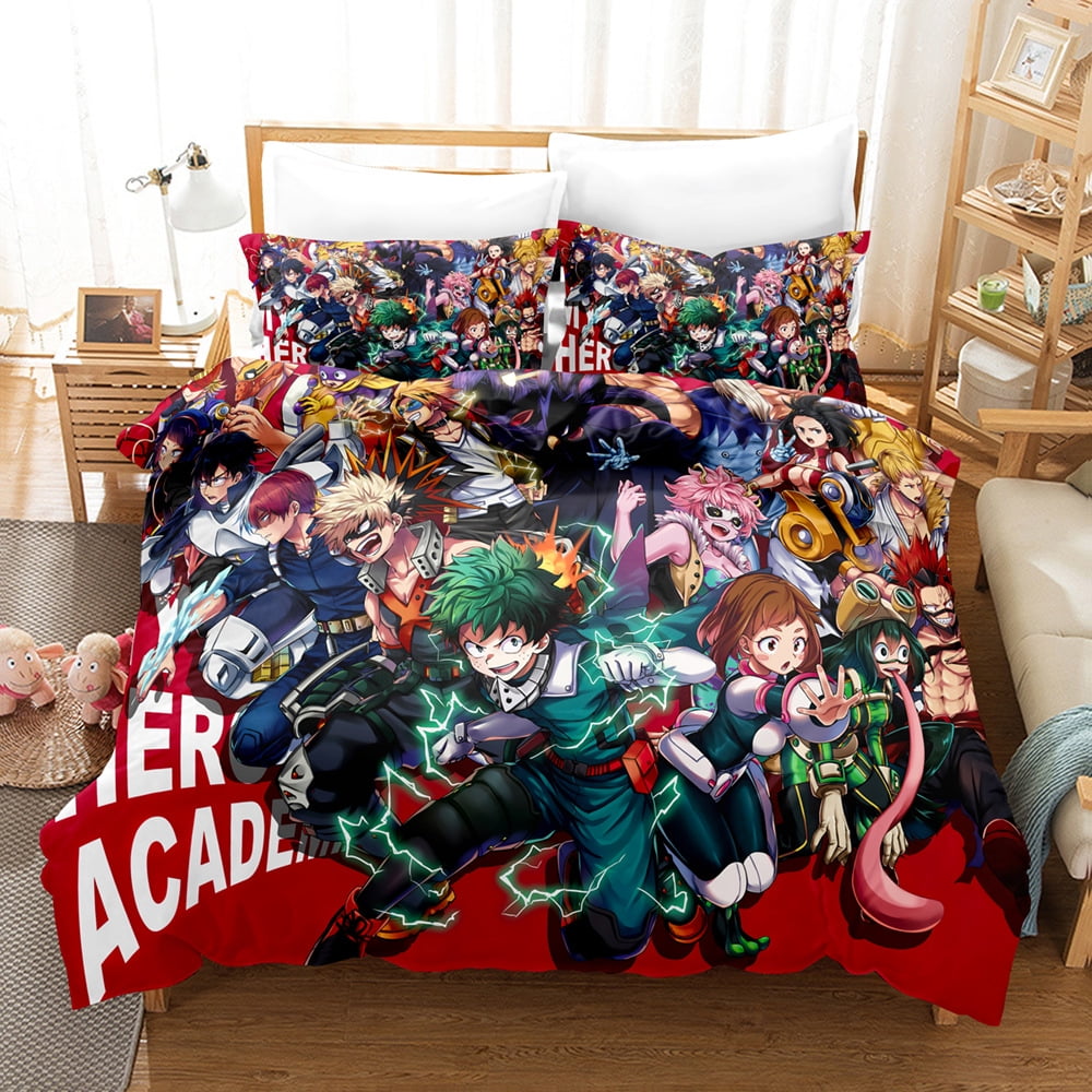 Anime My Hero Academia Bedding Comforter Sets 3 PCS Breathable Action
