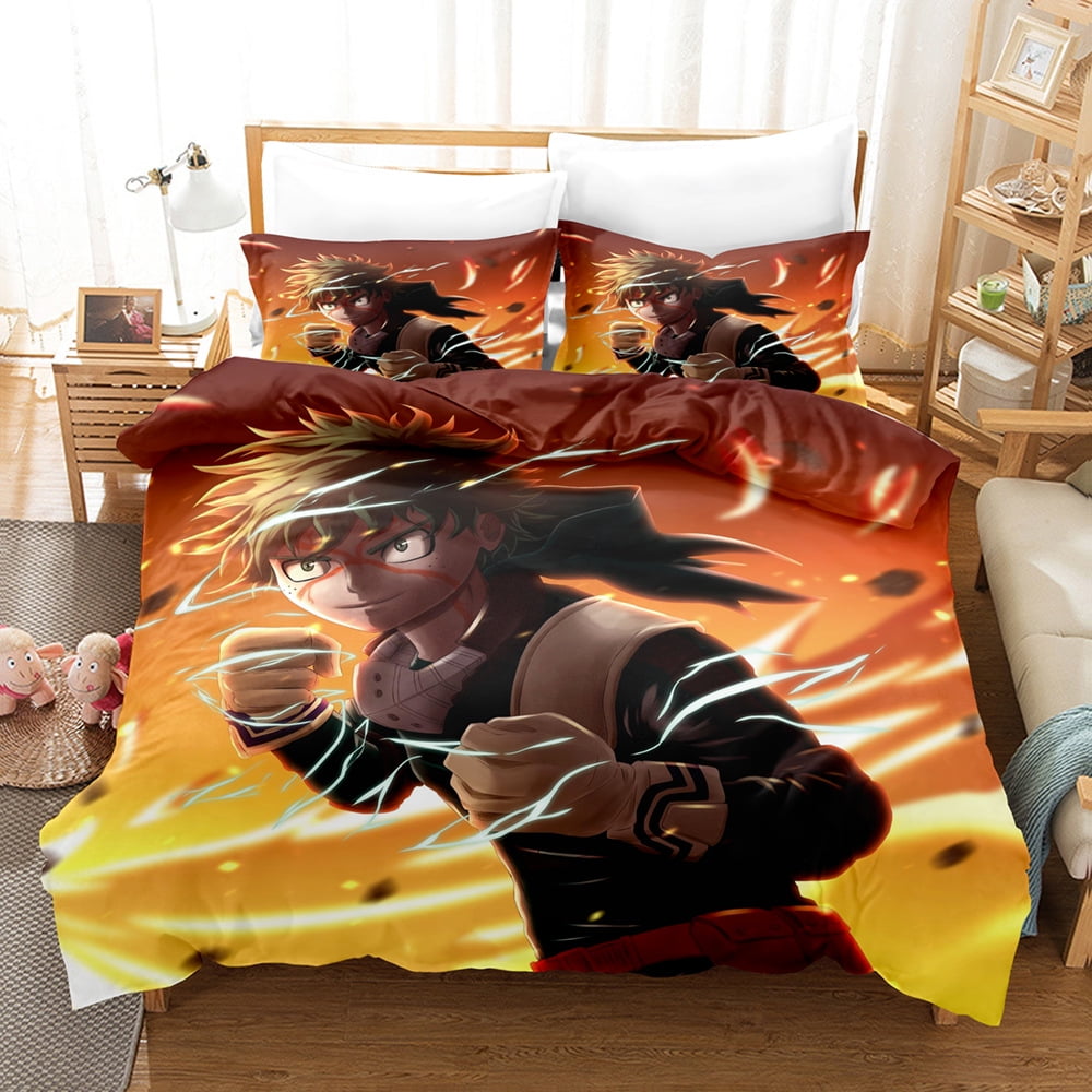 Anime My Hero Academia Bedding Comforter Sets 3 PCS Breathable Action