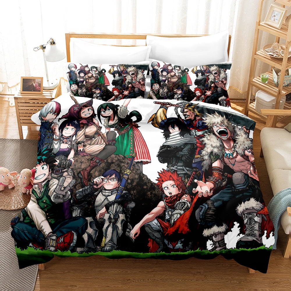 Anime My Hero Academia Bedding Comforter Sets 3 PCS Breathable Action